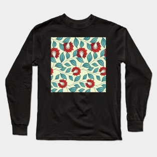 Spring Pattern with Floral Motifs Long Sleeve T-Shirt